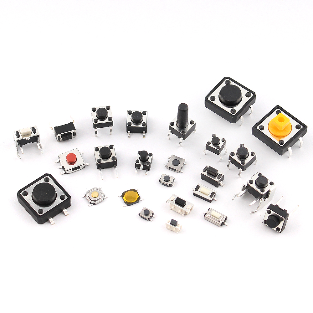 bouton poussoir tactiles SMD, DIP, 2x4, 3x6, 4x4, 6x6, 125 pièces