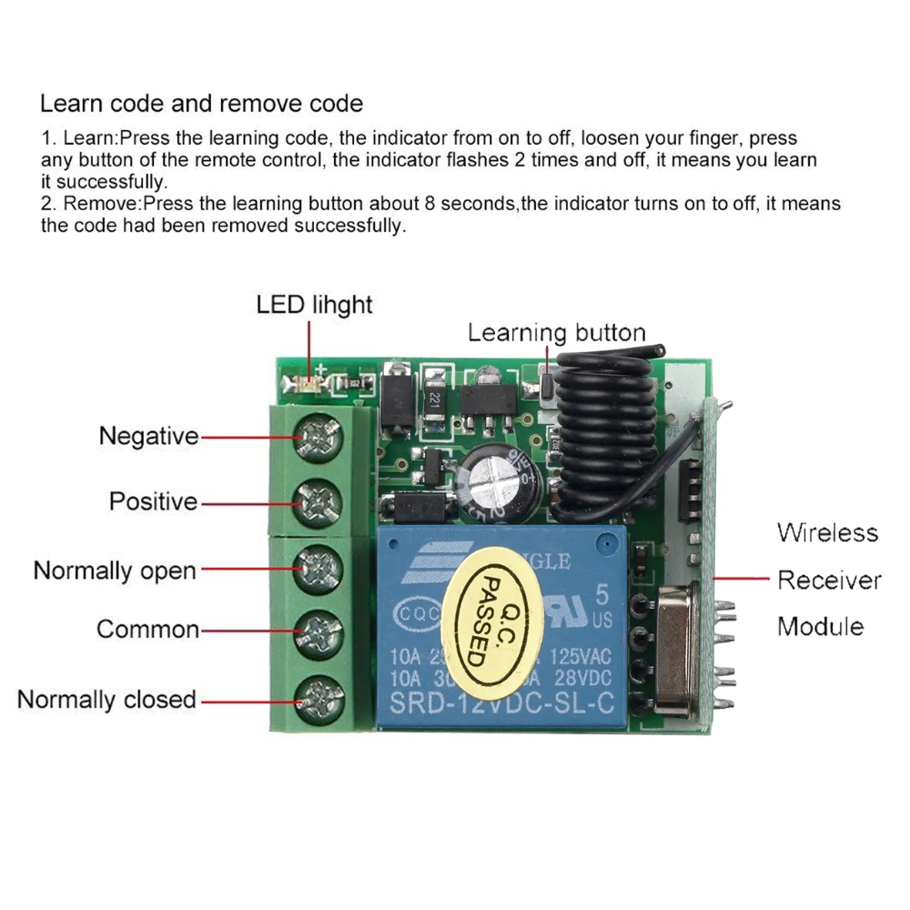 module relais émetteur-récepteur rf RF 433 Mhz