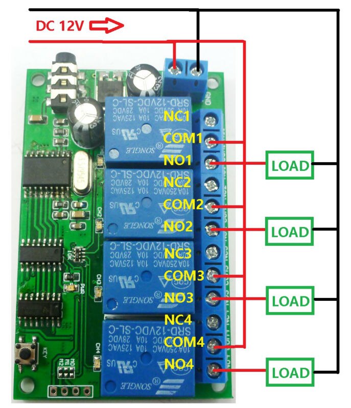Module décodeur de voix MT8870 dtmf l AD22B04 + Relais 4 canaux
