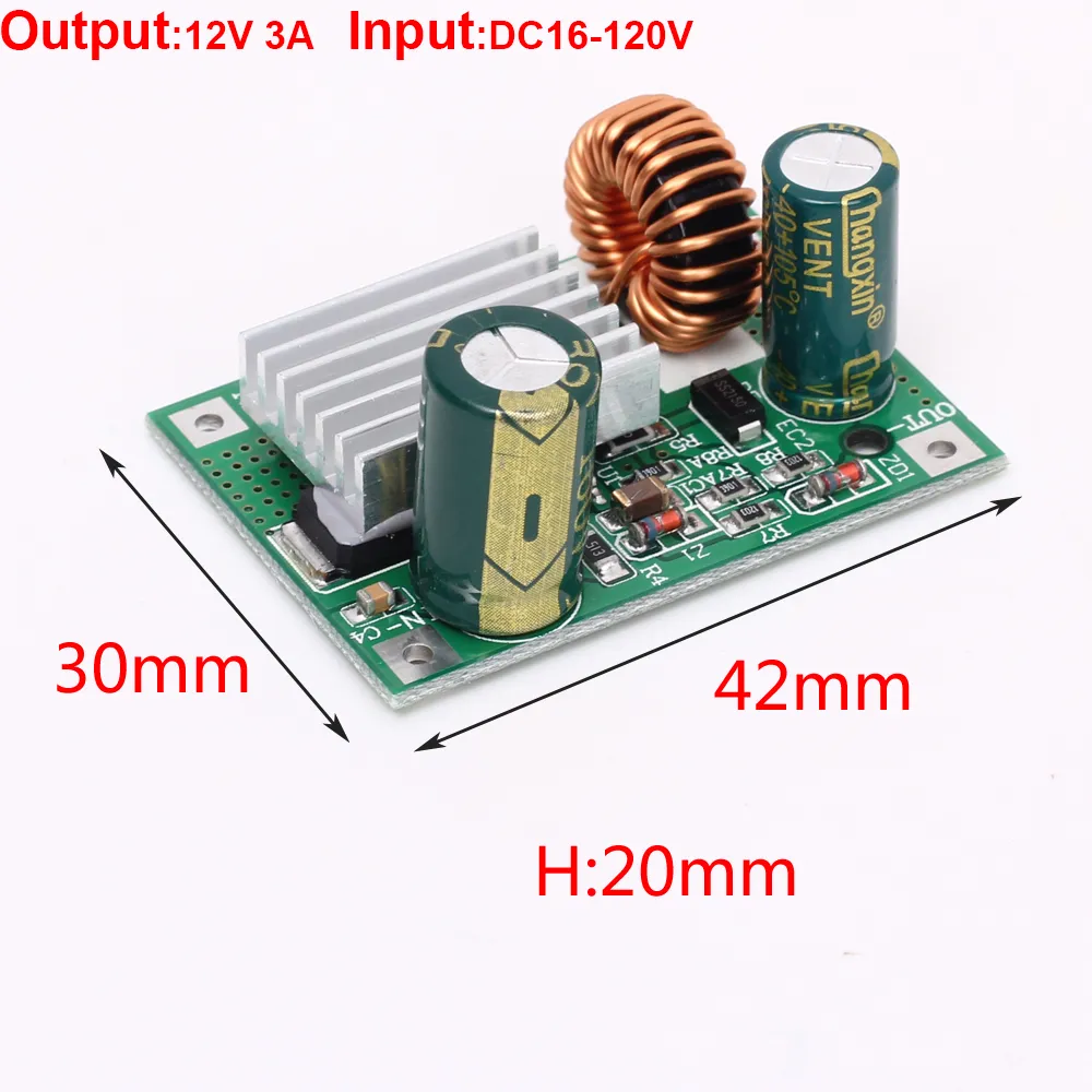 Convertisseur Abaisseur DC ( 9V_ 120V ) TO DC ( 5V 12V 24V ) 3A