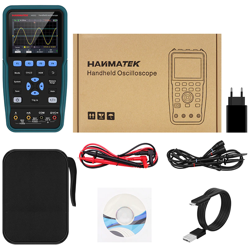Oscilloscope et Multimètre 2 EN 1 portatif HO52  Bande 50mhz  Hanmatek