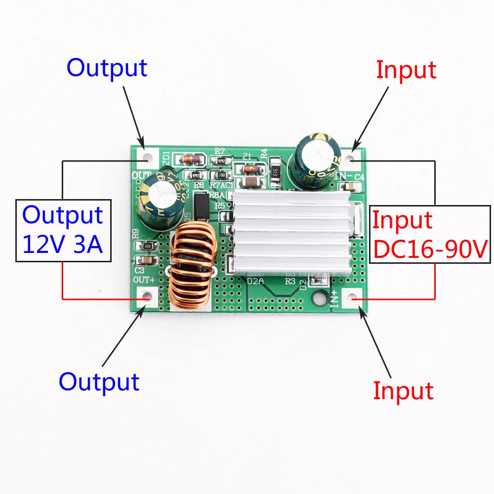 Convertisseur Abaisseur DC ( 9V_ 120V ) TO DC ( 5V 12V 24V ) 3A