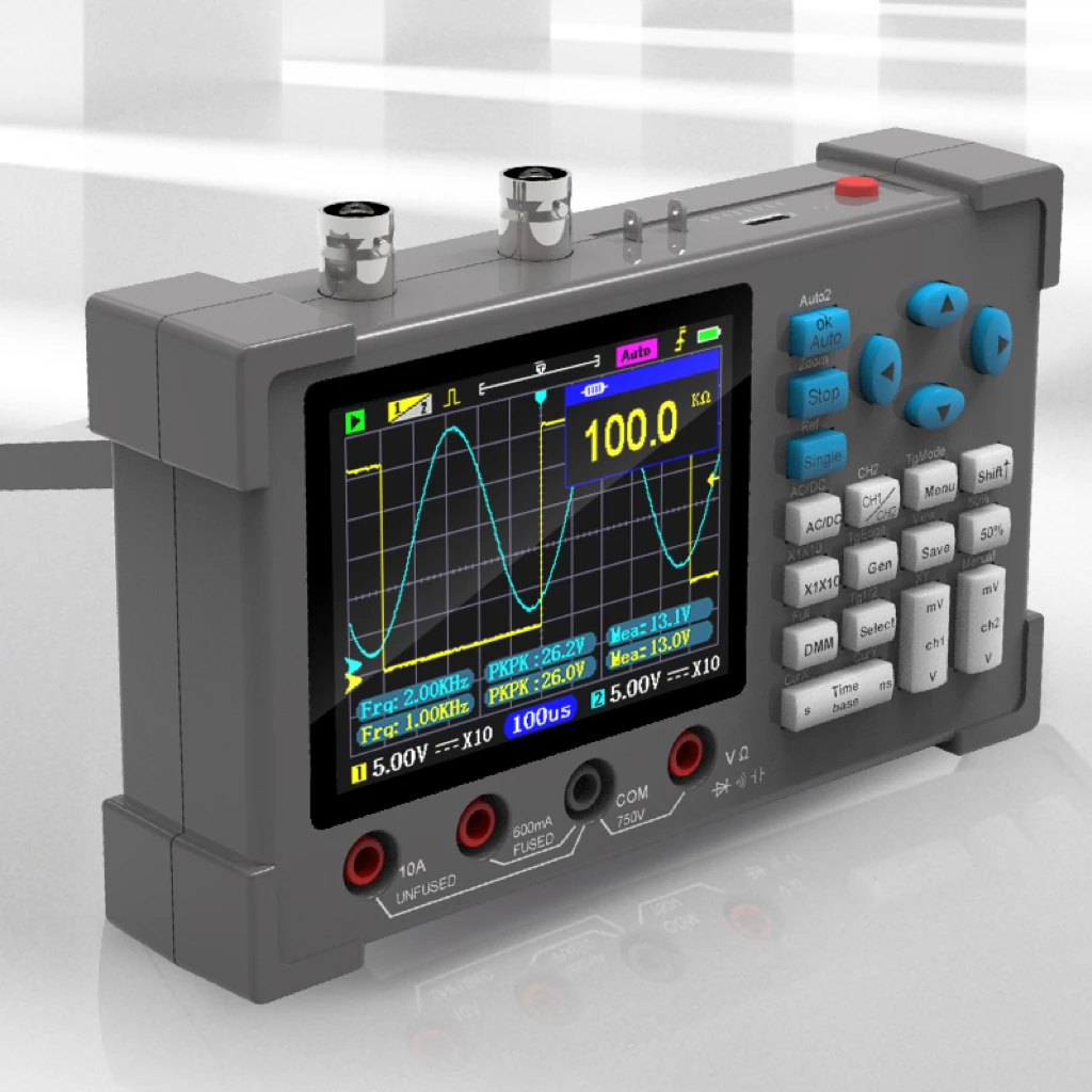 ZEEWEII DSO3D12, Oscilloscope Numérique 3 en 1 ,Multimètre, Générateur de Signal