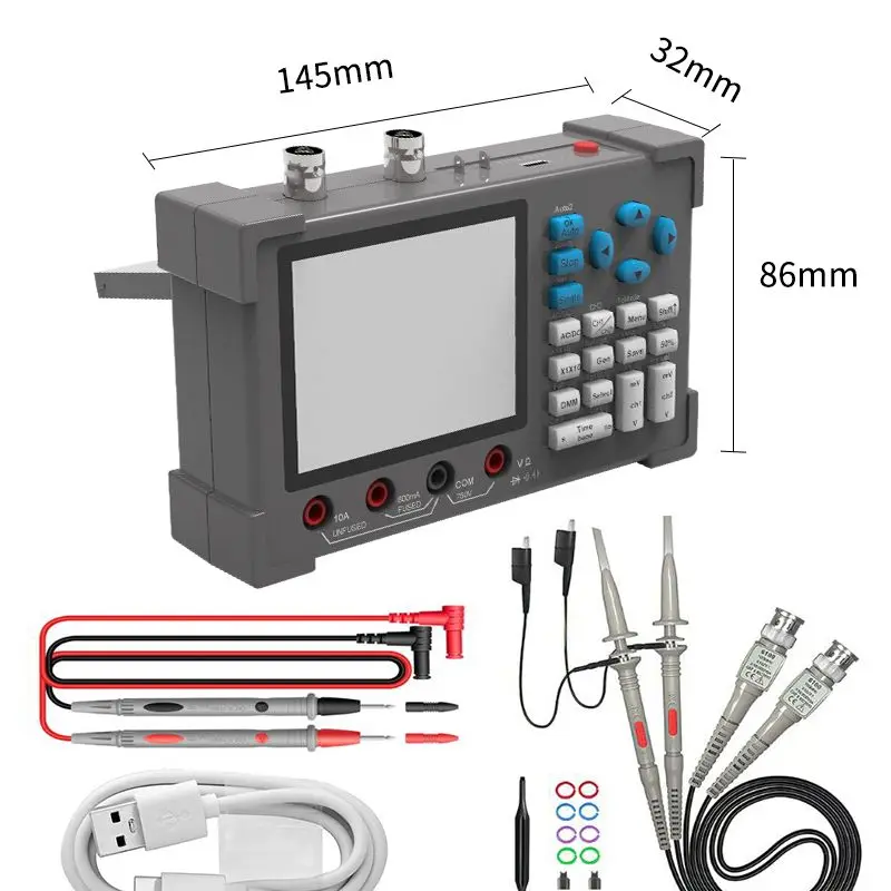 ZEEWEII DSO3D12, Oscilloscope Numérique 3 en 1 ,Multimètre, Générateur de Signal