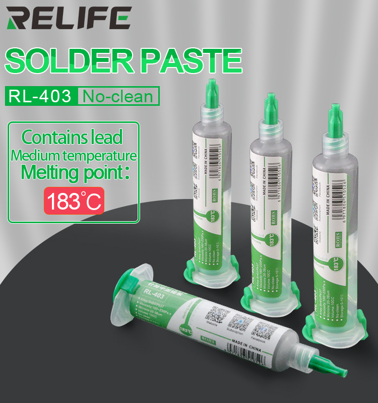 Etain Patte RELIFE RL-403 183℃ PÂTE À SOUDER [SERINGUE] RL-403
