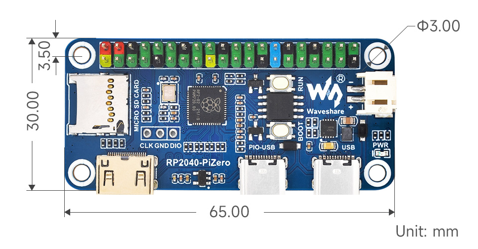carte RP2040-PiZero Raspberry port compatible HDMI