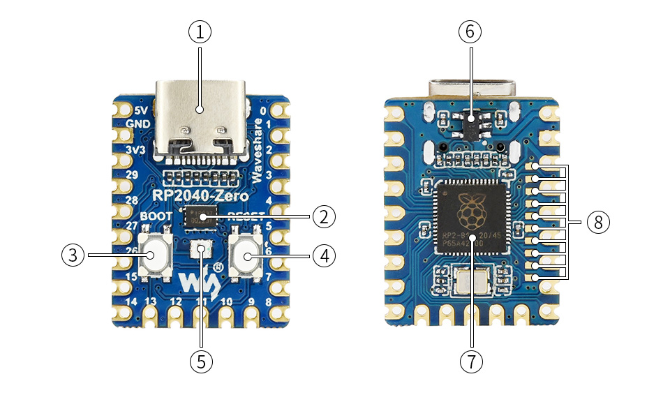 carte de développement Raspberry Pi  RP2040-Zero