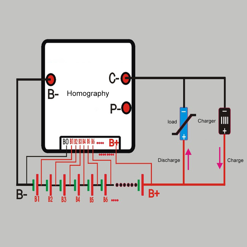 Panneau de Protection de batterie BMS 16S 60V 50a