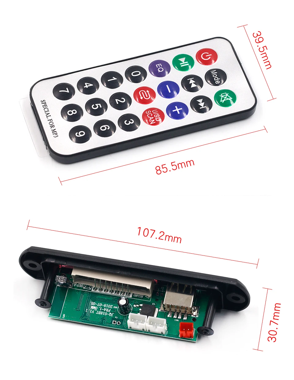 carte de décodage MP3 Bluetooth avec emplacement pour carte SD, USB, FM