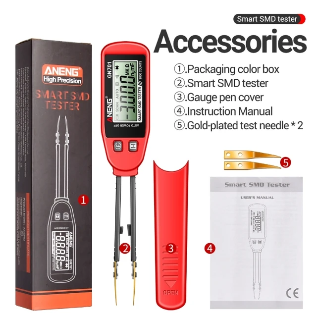 Pince Multimètre Intelligent De Test Numérique GN701, Testeur Intelligent SMD Écran LCD