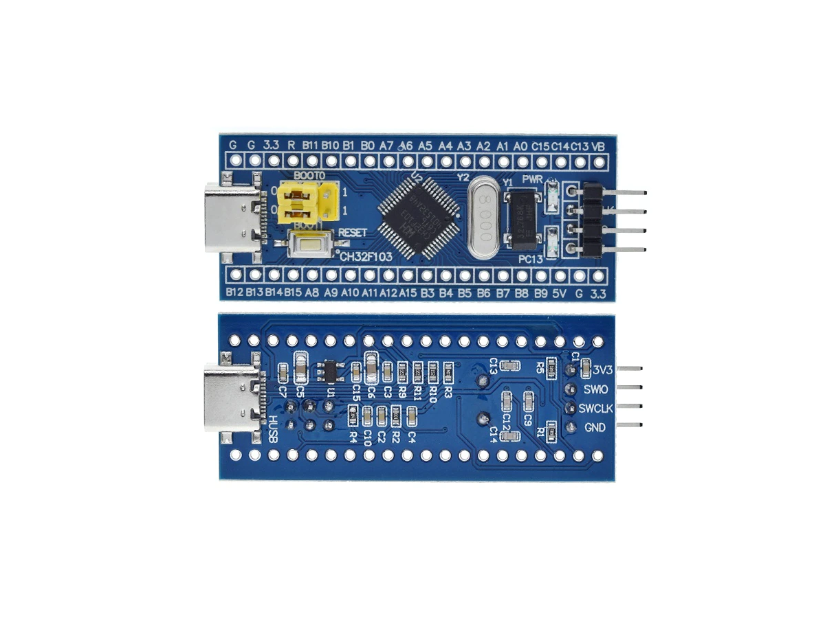 Carte de développement CH32F103C8T6 USB TYPE C STM32 bleu pille