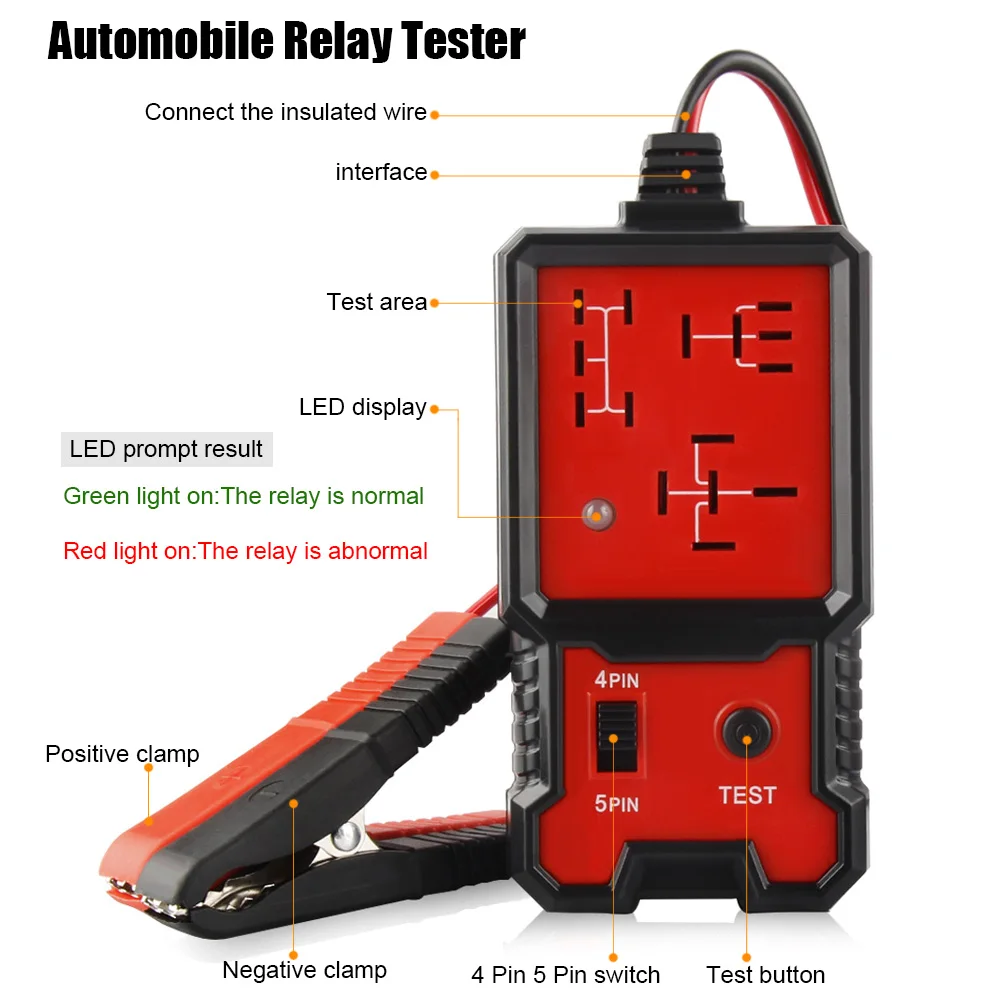 Testeur de relais automobile électronique 12V, outil de Diagnostic automatique de batterie de voiture