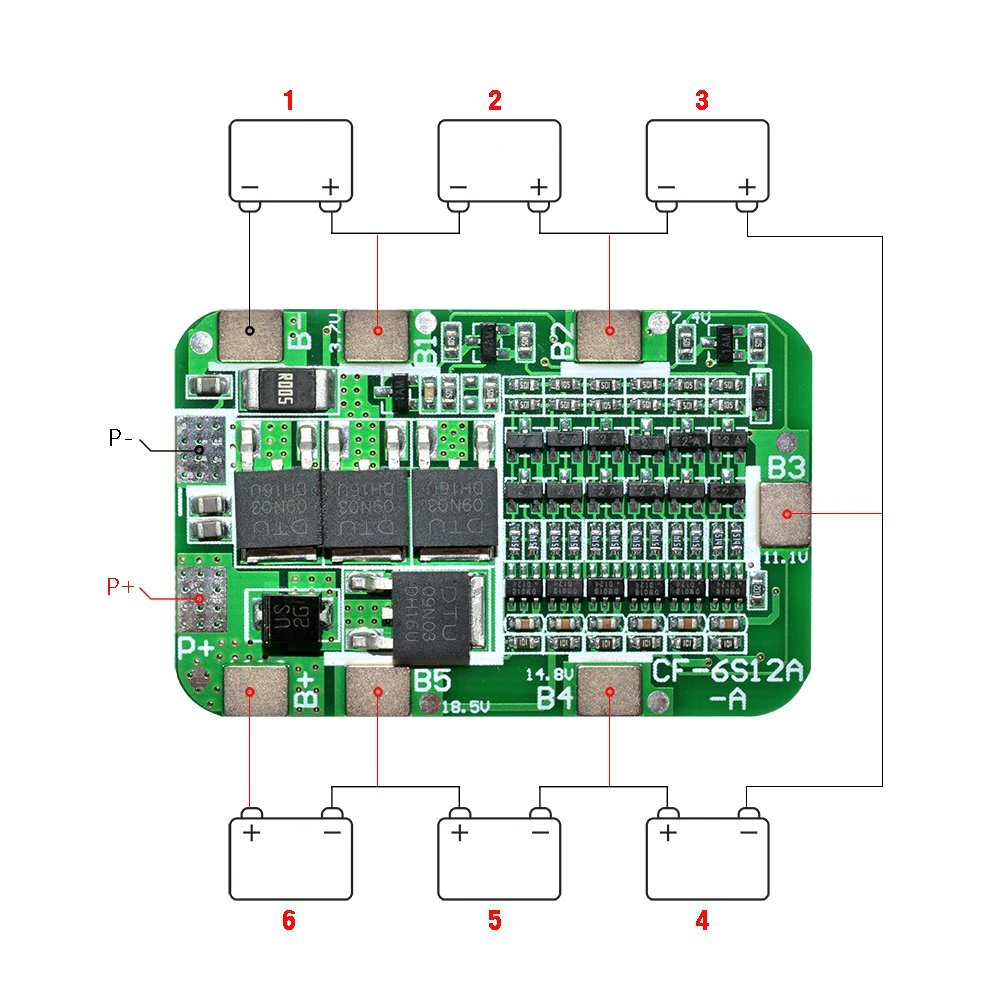chargeur batterie bms 6S 15Aa 18v 21v li-ion