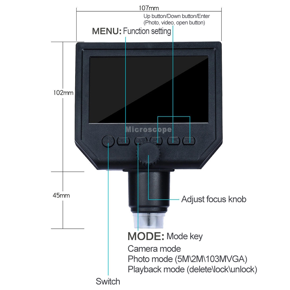 Microscope électronique USB G600 600X SUPPORT FLEXIBLE