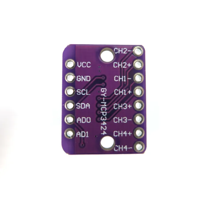 Convertisseur I2C AD avec amplificateur programmable MCP3424 ADC - 4 canaux