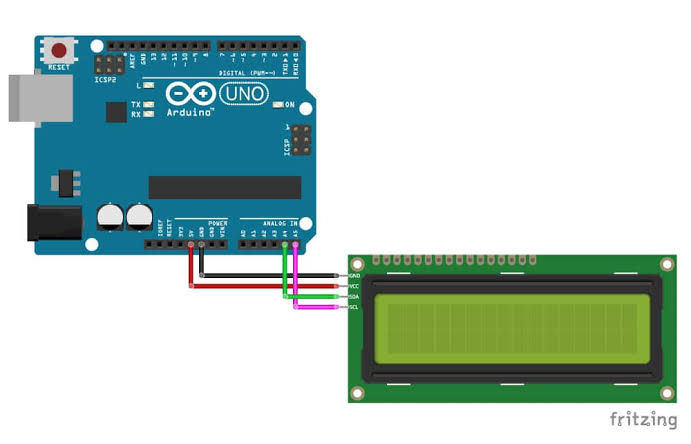 Afficheur LCD 16 x 2 + Adaptateur  I2C