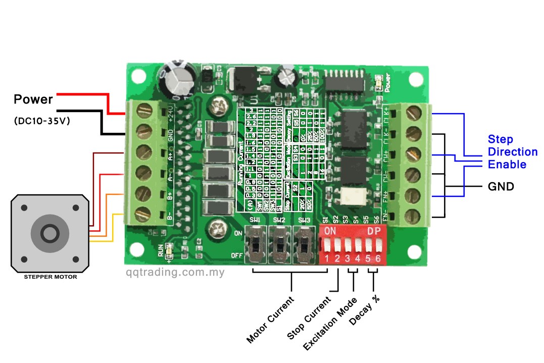 Contrôleur de moteur pas à pas TB6560 avec axe unique 3 A Arduino Pi