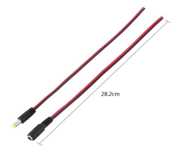 Cable d'alimentation male femelle DC 12V 24V
