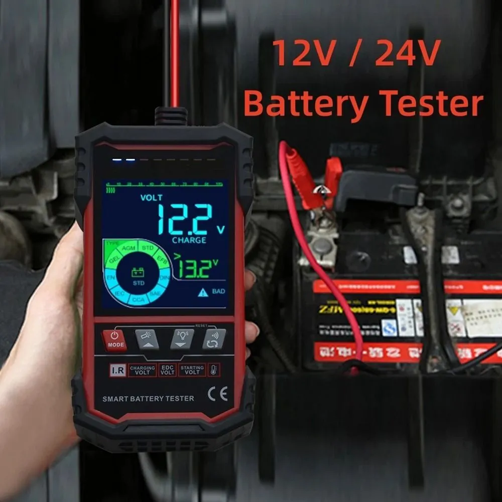 TOOLTOP ET2201 Testeur de batterie intelligent Écran couleur 3,2 pouces Sélection intelligente de la batterie 12,0 V 24,0 V