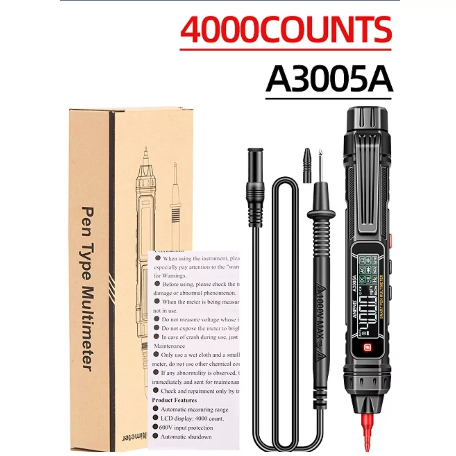 ANENG A3005A stylo capteur multimetre Intelligent, testeur de sequence de phases pour le depannage electrique