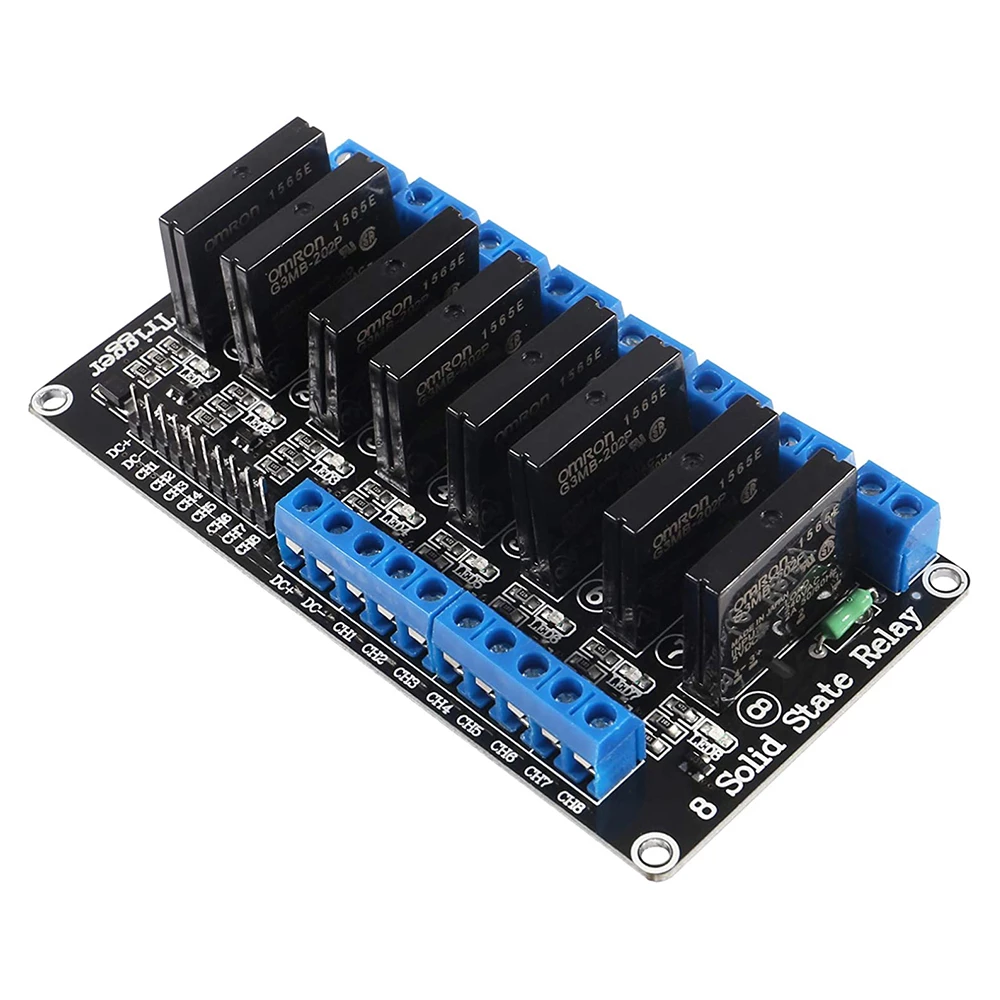 Module de relais é semi-conducteurs, 1 2 4 8 canaux 5V DC, SSR AVR DSP de bas niveau 250V 2A