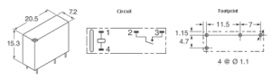 RELAIS OMRON G5NB-1A-E-  5VDC 12VDC 24VDC  5A 250VAC 4 pattes