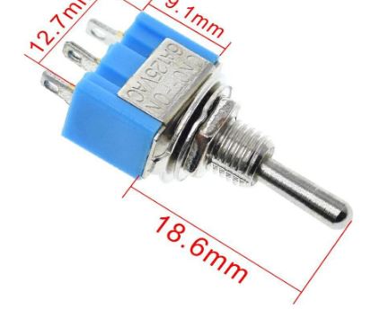 Interrupteur à bascule switch, 3 broches, 3 positions, ON-ON