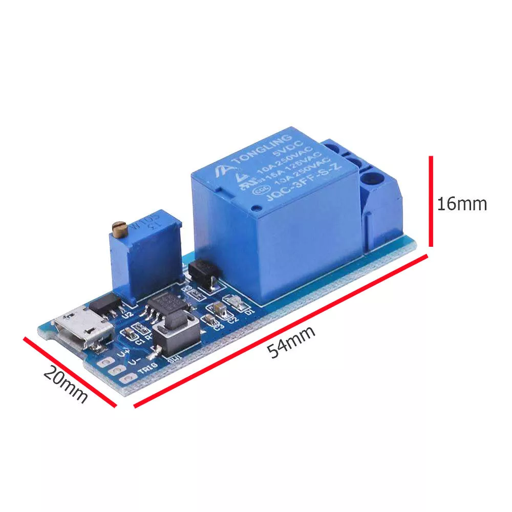 Relais temporisateur 5V-30V NE555 Micro USB (Minuterie )
